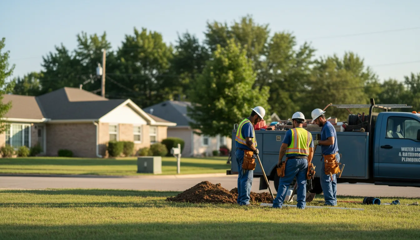 Residential water line and bathroom plumbing service in Rhineland, MO
